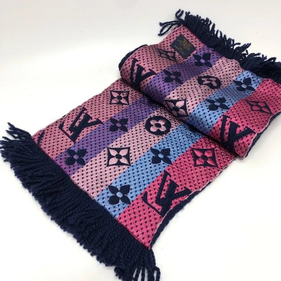 AUTHENTIC LOUIS VUITTON Monogram Echarpes logomania rainbow Scarf - Picture 3 of 7